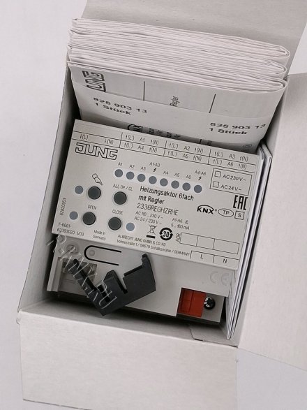 JUNG KNX актуатор отопления, 6 групп с регулятором
