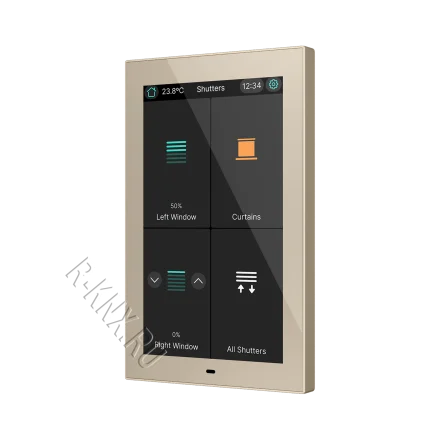 Zennio CX50, 5-дюймовая емкостная сенсорная панель KNX, шампань