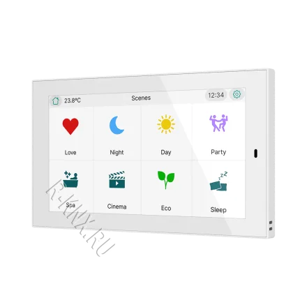 Zennio CX50, 5-дюймовая емкостная сенсорная панель KNX, матовый белый
