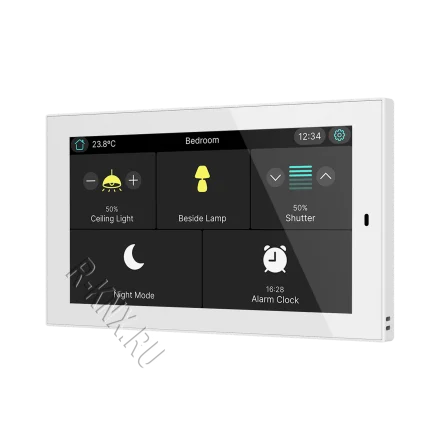 Zennio CX50, 5-дюймовая емкостная сенсорная панель KNX, матовый белый