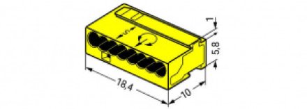 WAGO 243-508 Соединитель MICRO PUSH WIRE для распределительных коробок; для одножильных проводников; 2 0,8 мм;