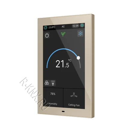 Zennio CX50, 5-дюймовая емкостная сенсорная панель KNX, шампань