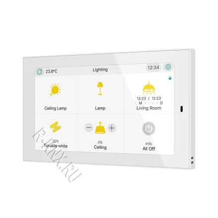 Zennio CX50, 5-дюймовая емкостная сенсорная панель KNX, матовый белый