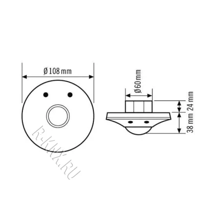 Esylux Потолочный датчик присутствия 360° PD-ATMO 360i/8 T KNX