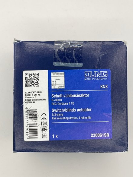 JUNG KNX актуатор коммутирующий 6 групп/ жалюзи 3 группы