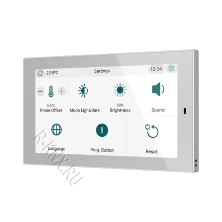 Zennio CX50, 5-дюймовая емкостная сенсорная панель KNX, серебро