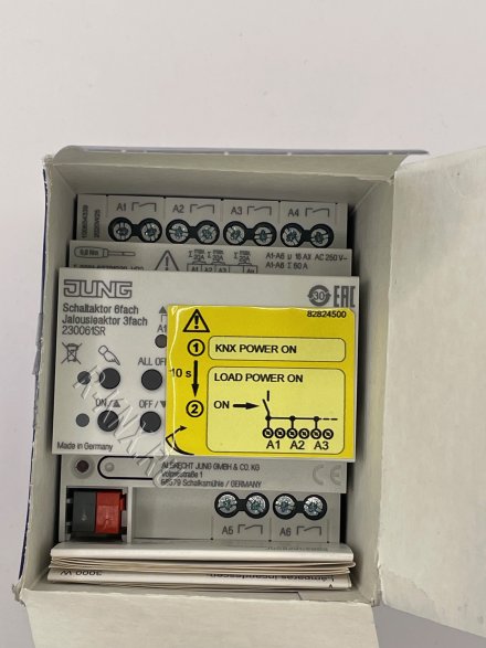 JUNG KNX актуатор коммутирующий 6 групп/ жалюзи 3 группы