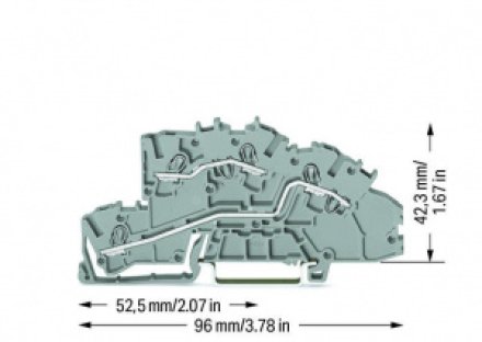 WAGO 2003-7642 Многоуровневые клеммы для монтажа; 4 mm2;