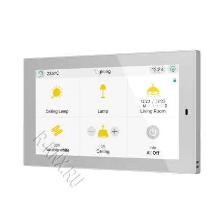 Zennio CX50, 5-дюймовая емкостная сенсорная панель KNX, серебро