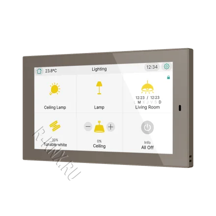 Zennio CX50, 5-дюймовая емкостная сенсорная панель KNX, моко