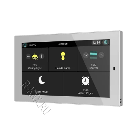 Zennio CX50, 5-дюймовая емкостная сенсорная панель KNX, серебро