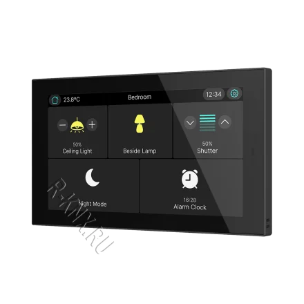 Zennio CX50, 5-дюймовая емкостная сенсорная панель KNX, антрацит