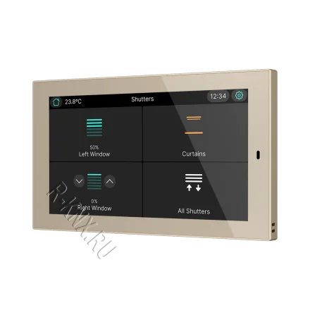 Zennio CX50, 5-дюймовая емкостная сенсорная панель KNX, шампань