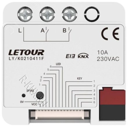 LETOUR Релейный актуатор скрытого монтажа, 1 канал, 10А / 230V (AC)