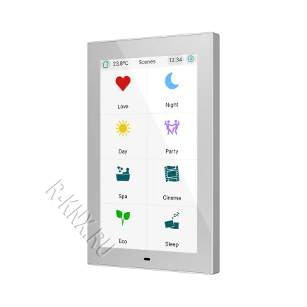 Zennio CX50, 5-дюймовая емкостная сенсорная панель KNX, серебро