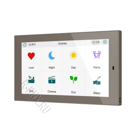 Zennio CX50, 5-дюймовая емкостная сенсорная панель KNX, моко