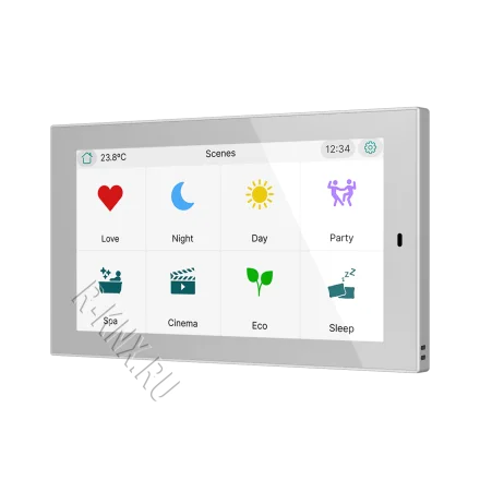Zennio CX50, 5-дюймовая емкостная сенсорная панель KNX, серебро